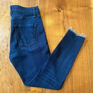 McGuire Raw Edge Hem High Rise Skinny Jeans in Dark Wash. Size Women’s 28